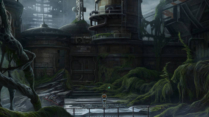 La protagonista se encuentra ante un gran complejo de edificios, la Intergalactic Mining Coporation. Lleva muchos años abandonado y la naturaleza lo va invadiendo.