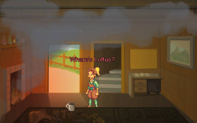 Una chica pregunta dónde está Loftus en una habitación llena de humo.